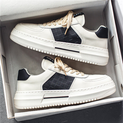 
Changxiang Huili 2025 new spring men's shoes trendy versatile sports and casual leather shoes for men's thick sole height-enhancing small white board shoes trendy shoes 9906 white and green [upgrade] 39
