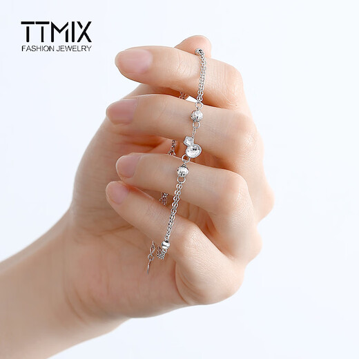 TTMIX New Chinese Style Honeycomb Gourd Platinum Bracelet Women's pt950 Platinum Transfer Beads Bracelet for Girlfriend Customized Deposit Customized Engraving
