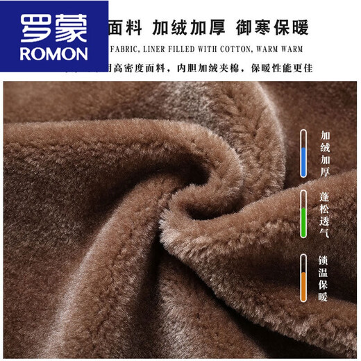 罗蒙（ROMON）爸爸装秋冬外套中年男士加绒加厚夹克中老年人爷爷冬款保暖棉衣服 藏青加绒 加厚 M 17080110斤左右
