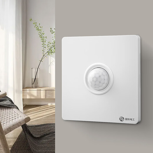 International Electrician (FDD) Type 86 Concealed Human Body Sensor Switch Intelligent Light Control Lamp Human Body Infrared Delay Human Body Sensor Delay Switch-White