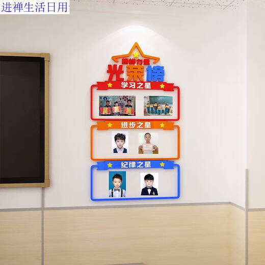 Yonghuan Klassenkultur Konstruktion Star Grundschule Ehrenliste Wall Aufkleber Schüler Stil Bildungsfoto Klassenzimmer Dekoration 3878 Typ A groß