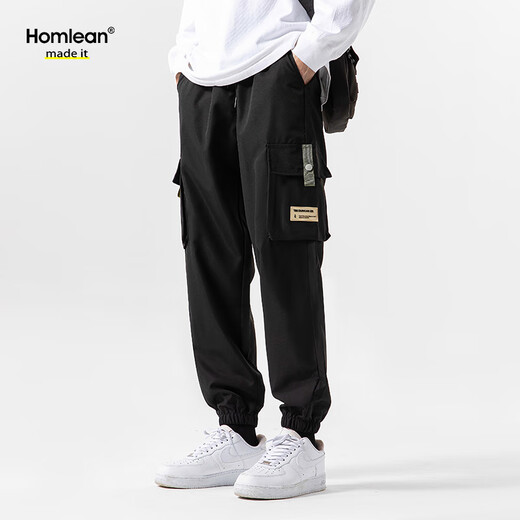 Homlean Casual Hosen Herrenherbst- und Winterwolle und Velvet -Samt verdickte warme und vielseitige Arbeitskleidung Sport Toilettenhose 9938 Schwarz 3xl