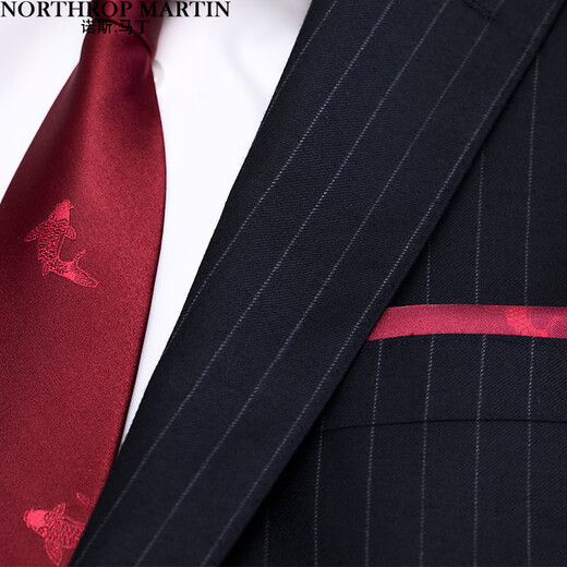 North Martin high-end national trend Chinese style carp red suit pocket square silk men's suit square scarf
