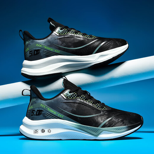 SOVOB sports shoes men's Red Rabbit 7pro men's shoes running shoes men's 2025 summer new breathable carbon board running shoes men's body test shoes black green [full leather] [carbon running technology] 702 38 [sport shoe size]
