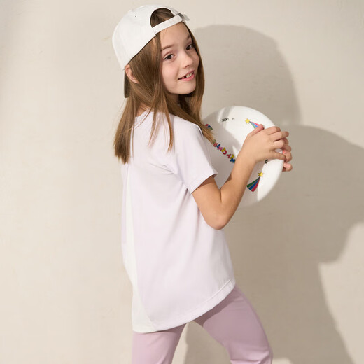 
Aimer kids adore children's T-shirt girl small ice-skin versatile T neutral short-sleeved top wear AK381E761 girl purple AK181E762 160