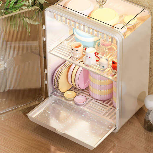 Tongxin Baby Tabelle Geschirr Aufbewahrungsbox Babynahrung Ergänzung Werkzeug Abfluss Schrank Flasche Kiste Küche Lieferungen Schalen und Essstäbchen Lagerregal Brandneue Upgrade 3-Schicht Esabeth Extra-Large [Upgrade