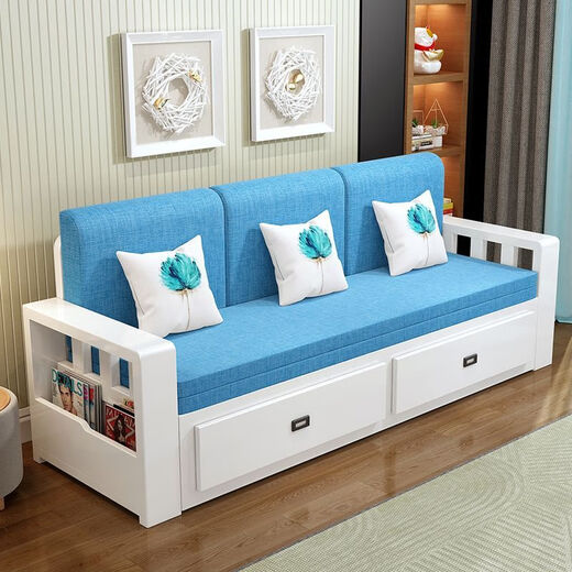 Baosa-Sofa-Bett ist vollständig massives Holzaufbewahrung, Teleskop und liegendes Wohnzimmer mit Multifunktionsfaltsofa mit Doppelpur-Apartment, Teakfarblänge 224*150, mehr als 2 Meter