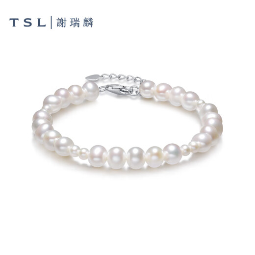谢瑞麟（TSL）520礼物珍珠手链女款时尚925银扣手饰生日礼物BE685-BE686礼物 BE686-蛋型珍珠