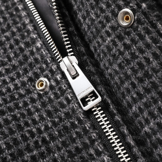 Sept vestes de loup collier masculin collier veste en laine d'hiver pour hommes en noir et blanc petit plaid en laine de vent de vent.