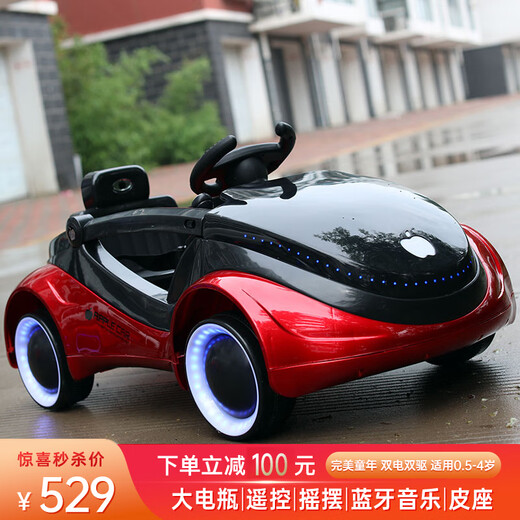 米国队长儿童电动车儿童电动汽车儿童汽车小孩电动车遥控汽车可坐人儿童车 高配烤漆红|皮座+遥控+摇摆+早教