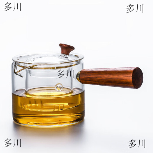 Glass teapot, high temperature resistant side, glass teapot, Kung Fu filter separation, tea infuser, tea brewer, thickened teapot, household tea set, teapot lid (universal model)