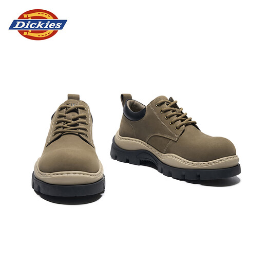 Dickies马丁靴男靴春季新款工装靴潮流低帮短靴子男士厚底户外休闲鞋 深卡其色 43 【偏大一码，适合运动鞋44】