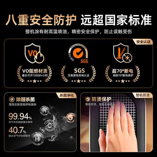 Niu Membrane Emperor Titanium Graphene丨Whole House Constant Temperature Heater Heater Fan Home Electric Heater Small Large Area Small Steel Cannon Small Sun Bathroom Living Room Bedroom Desktop Office Graphene Quick Heat 35 Quiet and Noise丨Variable Frequency Energy Saving