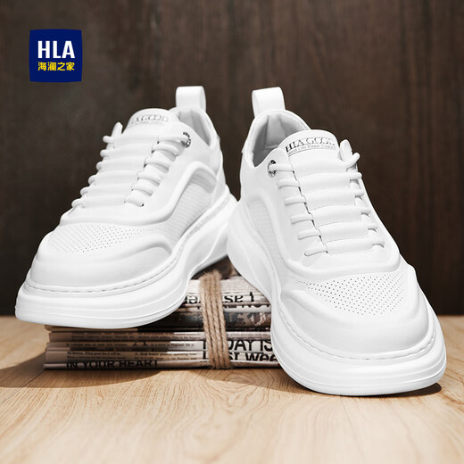 海澜之家男鞋秋冬2025新款经典板鞋男小白鞋增高男士运动休闲鞋透气鞋子男 白色 40 【运动码】