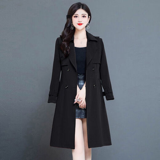 Pierre Cardin high-end windbreaker women's mid-length 2025 spring and autumn new spring Korean version slimming popular coat jacket brick red L recommended 85-105Jin Jin equals 0.5 kg