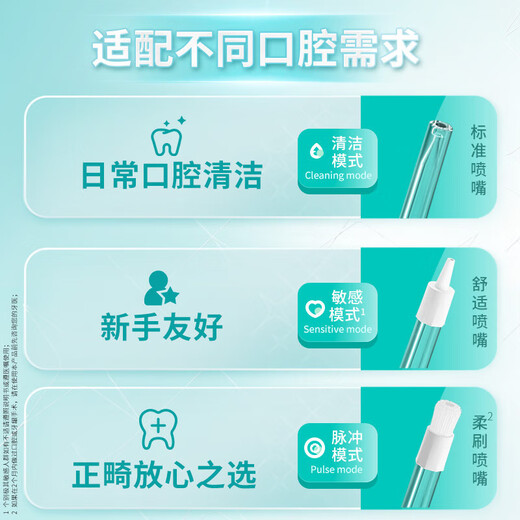 Philips (PHILIPS) electric tooth impulse tooth cleaner water floss portable household tooth cleaner couples birthday gifts for boy/girlfriend and wife state subsidy, non-burning green - 3 nozzles HX3331