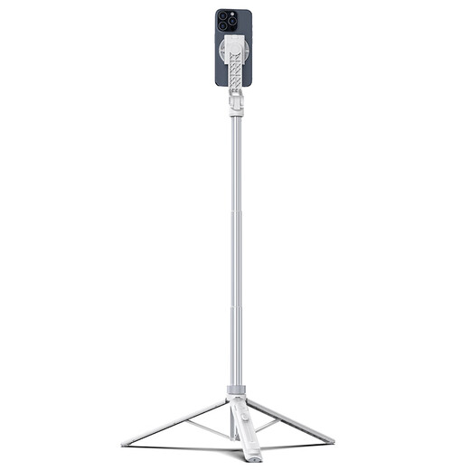 Ulanzi [Ulanzi] Tt88 Top Shot Mobile Phone Selfie Stick Stativ Horizontal und vertikaler Schuss Magnetischer Saugklemme Teleskope Bluetooth Fernbedienung Photo Griff Multifunktionales Live -Boden -Boden -Weißmodell weiß