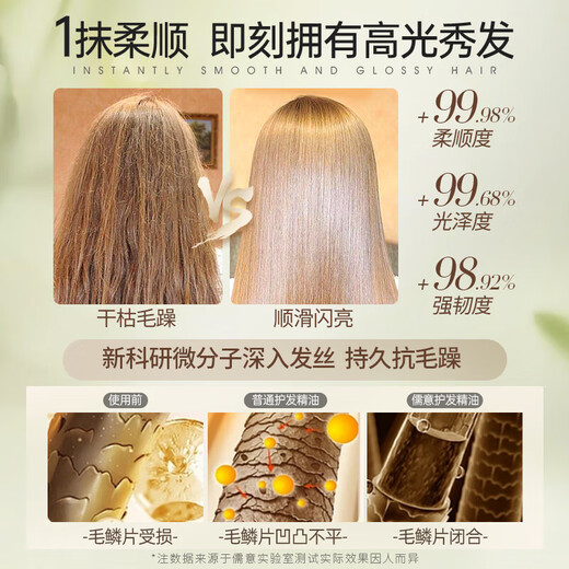 Ruyi (RUYI) no-wash hair care essential oil 135ml hair dye anti-dry and frizzy perm curly hair repair conditioner for men and women with long-lasting fragrance