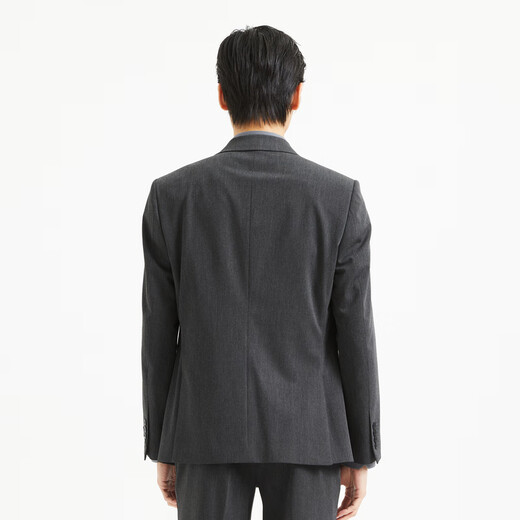 Lilang Youth Business Men's Wear Shopping Mall Suit Suit Men's Double-Breasted Suit Two-piece Set Q4QXF10 Medium Gray 170A