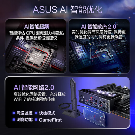 ROG CROSSHAIR X870E HERO motherboard DDR5 supports AMD CPU 9900X/9950X/9800X3D (AMD X870E/socket AM5) X870E HERO