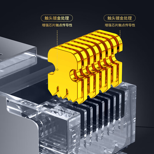
Ten thousand grade (OFNPFTTH) super six 10 Gigabit shielded crystal head CAT6a network jumper crystal head RJ45 engineering-grade network cable connector 30 packs WJ-15262
