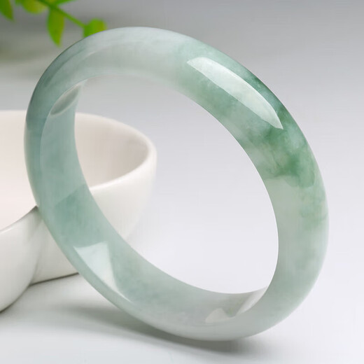 Heart ginseng jade guaranteed price 11.11 jade floating flower bracelet women's jade bracelet waxy ice type Burmese old pit jade bracelet A goods jade bracelet 55mm