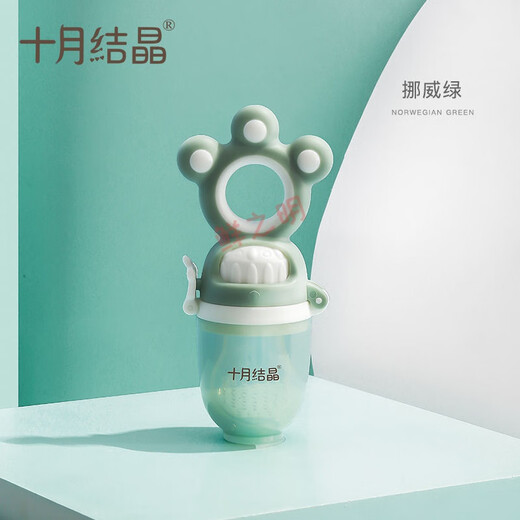 October crystal baby food bite bag fruit and vegetable music 6-12 months baby eating fruit food supplement molar stick 1 pack green