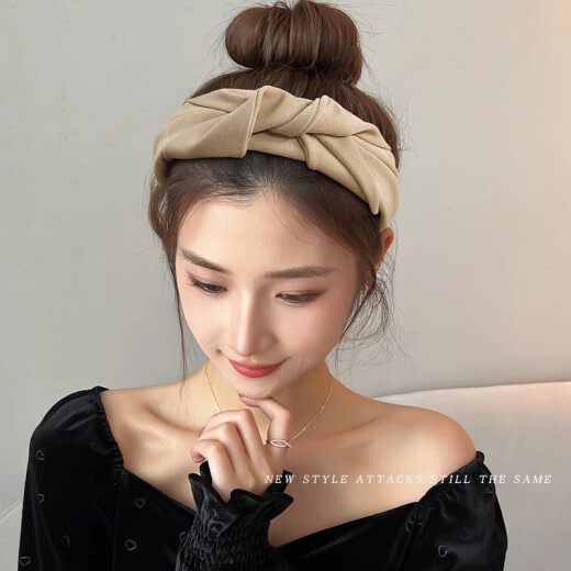 晚瑶高级感高颅顶发箍女网红2025新款发带洗脸头箍女款宽边压发卡头饰 黑色【打结发箍】