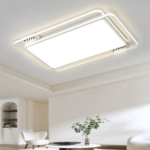 Covid Wohnzimmer Hauptlampe Deckenlampe 2025 Neue Zhongshan Lampe moderne einfache und atmosphärische Ganzhauslampe-Paket Kombination HJM9905-White Rechteck-108cm-Tmall Elf