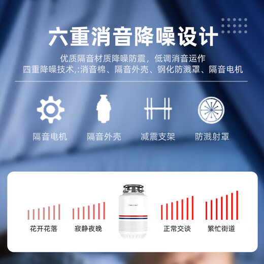 Honeywell kitchen waste disposer kitchen household food waste disposer kitchen waste shredder classic H6 obsidian black