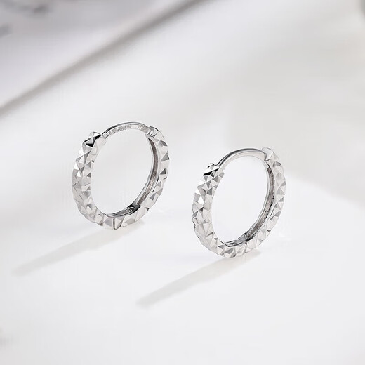 Liuguifu Jewelry PT950 Platinum Earrings Light and Shadow White Gold Stud Earrings for Women PT0200017 1.15g