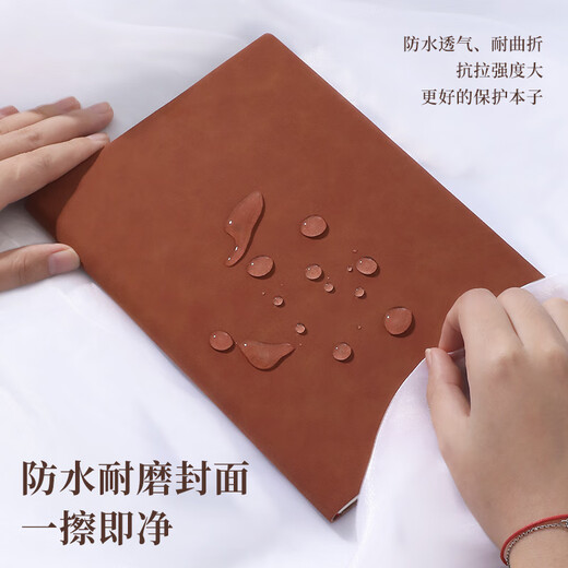 嘉然恒【5本装】商务笔记本本子A5羊巴皮面本记事本日记本办公工作日志文具会议记录本可定制