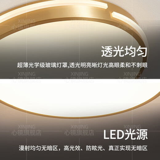 心镜全铜吸顶灯走廊过道专用超薄阳台灯户外防水别墅防蚊虫入户门前灯 X3890-510