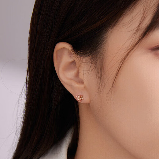 Liuguifu Jewelry 18K gold earrings romantic snowflake K gold earrings fashionable versatile earrings for women EK020003918K rose gold