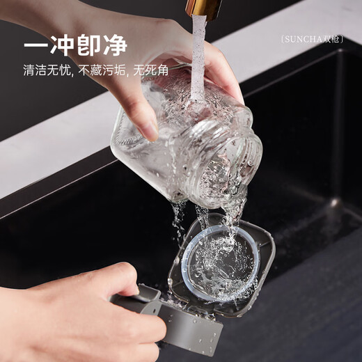 Double gun seasoning jar 3-piece set combination seasoning box kitchen household salt jar seasoning bottle jar storage sugar jar