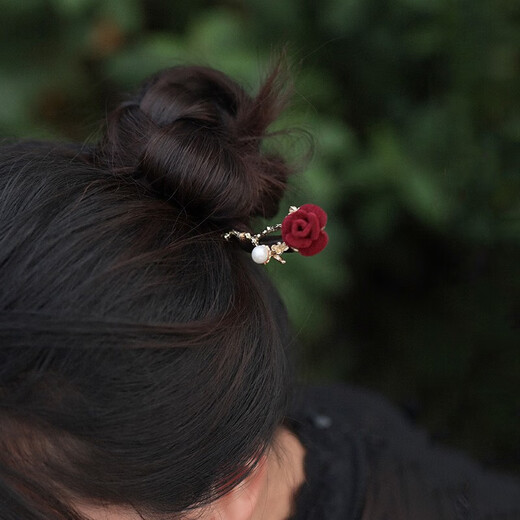 Two generations of happy camellia hairpins for women, ancient style wooden simple modern walking hairpins, Chinese style 2025 new style hairpins for hair, Chinese style