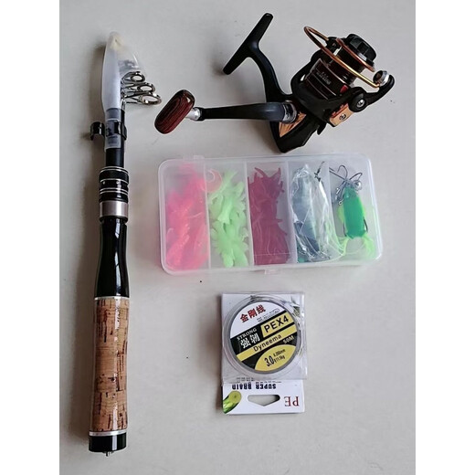 Vinoa's ultra-short roads telescopic and convenient road rod mini road set cast rod sea rod throwing rod ice fishing rod fishing rod 1.6m + left hand wheel set