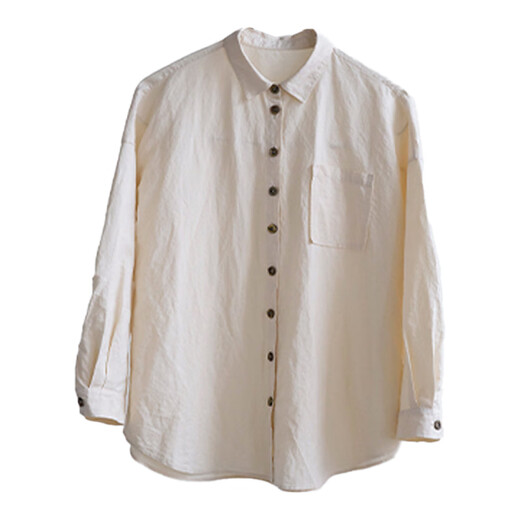 Know the pen and ink, folk art, three seasons new warm embryo color cotton and linen, high quality, relaxed and soft antique large shirt, the taste of time M
