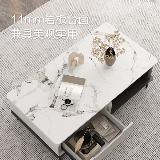 Gujia Home Modern Simple Slate Coffee Table Small Apartment High-Level Coffee Table Storage Furniture Coffee Table Stretch TV Cabinet DS7176 Coffee Table