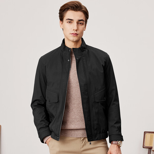 Shanshan jacket men's autumn and winter quilted thickened warm windproof stand collar business casual comfortable skin-friendly pocket jacket