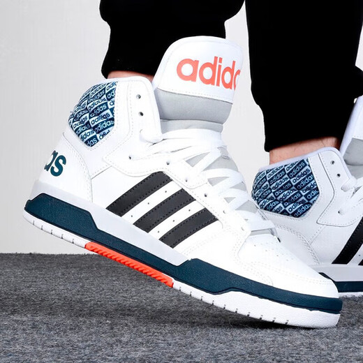 Adidas casual shoes men's shoes 2025 new summer sports shoes NEO high top versatile student shoes FY6621 GY0723 black, white and blue 42.5