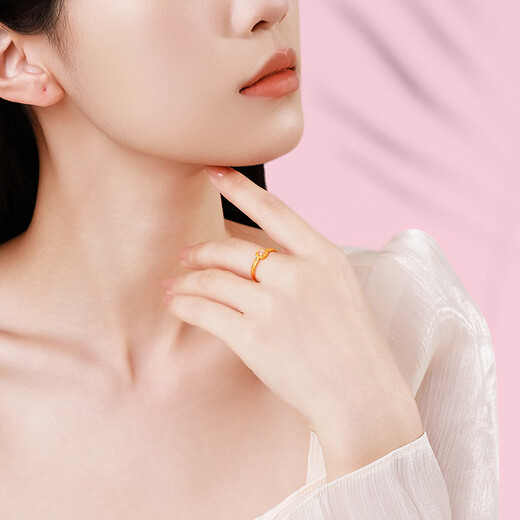 Chaohongji Pure Gold Ancient Gold Ring Birthday Gift Price Xiaoquexing SRG30006013 About 2.65g