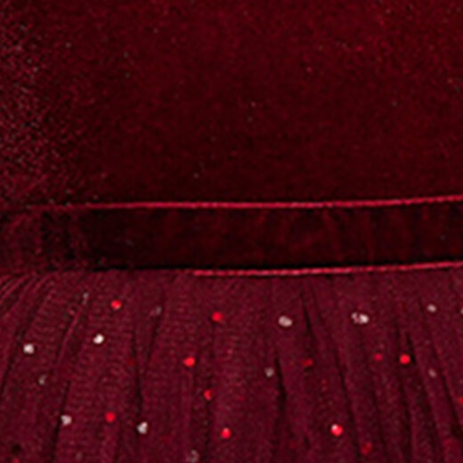 LUOBOBEIBEI Girls Dress Dress Autumn Winter Dress New Year Red Mesh Skirt Performance Host Costume Red 130