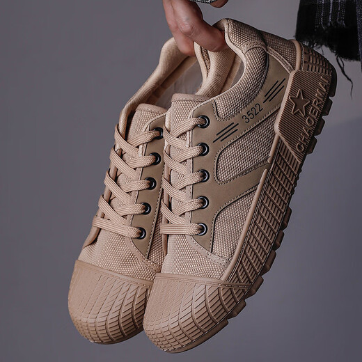 Xiaohuili Home Labor Protection Shoes Low-top Canvas Shoes Breathable Liberation Shoes Men's Summer Anti-Slip and Wear-resistant Construction Site Working Farmland Work Shoes 3522 Military Green 39