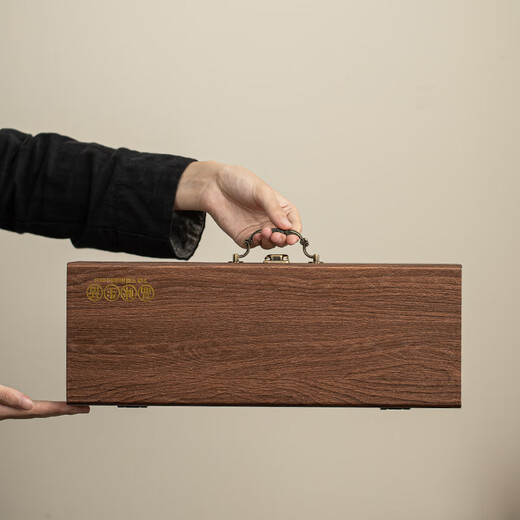 Ahli's Love Ru Kiln Kung Fu Tea Set Complete Set Souvenirs Business Gifts Father's Birthday Gifts for Men for Dad and Teacher Blue and White Lucky Twigs and Lift Pots High-end Gift Boxes Practical Housewarming Gifts for Elders and Retirement Souvenirs