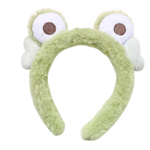 Pei Nanwei cute little frog headband for women to wash their face and apply facial mask, cartoon funny plush headband, winter headband hairpin, 1 small frog headband