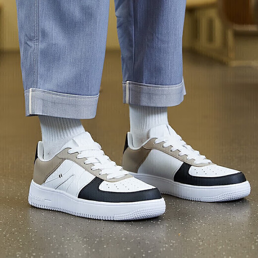 Jordan men's shoes versatile low-top leather-face autumn and winter board shoes thick sole height-enhancing casual white shoes sports shoes