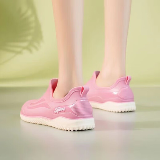 Ligera Boot de la moda para adultos Botas de lluvia para mujeres Summer Anti-Slip Desgaste Resistente cómodo zapatos de agua de suela gruesa de suela gruesa para trabajos de cocina Zapatos de goma 209 Khaki [Código estándar] 37