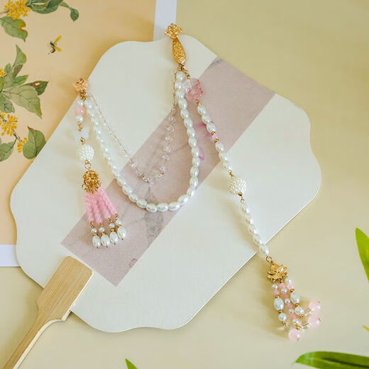 Du Ti's ancient style cheongsam pressed front lotus pearl tassel butterfly pendant Hanfu pressed front chest pendant decorative brooch accessories Cheongsam pressed front Yunyuezhi