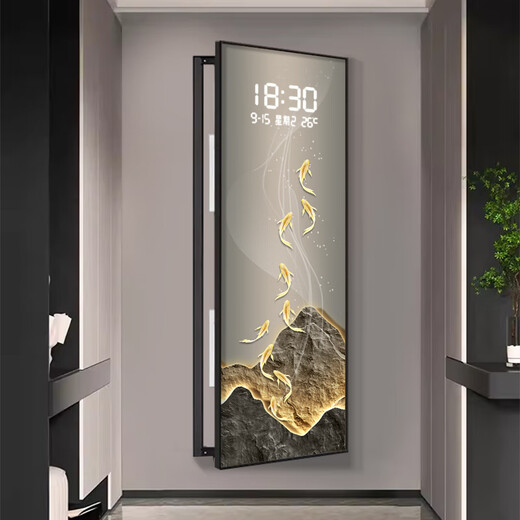 Xiaoxiao Painting Clock Light Luxury Jinshan Jiuyu Cache Large-size Electric Meter Box Decoration DQ4873 Living Room Electrical Switch Box Covering DQ4873 47 inches 40*120cm [Can cover 30*110]